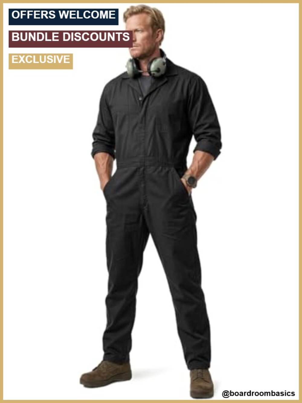 Men's Tactical Ripstop Zip-Front Coverall Utility Work Jumpsuit Mechanic